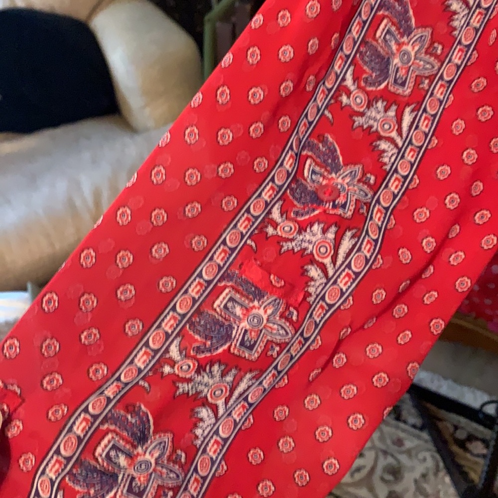 EUC Free people red sheer Button up blouse M - Picture 4 of 6